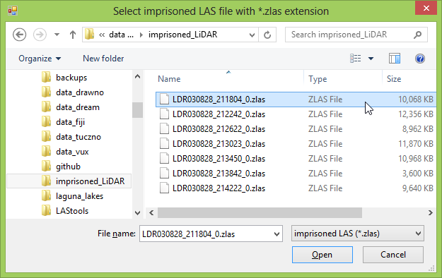 Selecing open in the GUI pops up a file selection dialogue allowing the user to find the file that is to be set free.