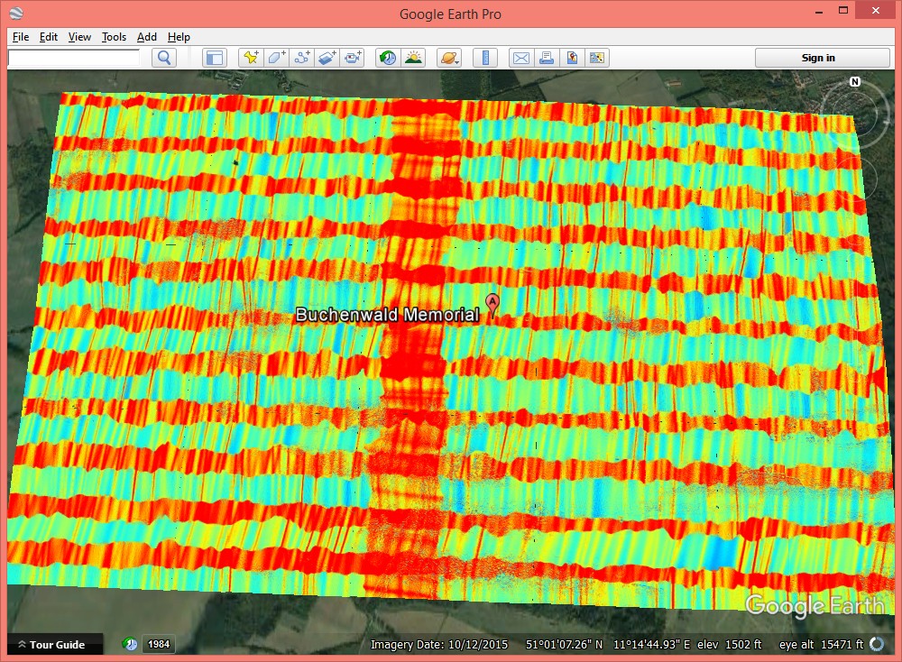 Pulse density variation due to flight line overlap and flight turbulence.