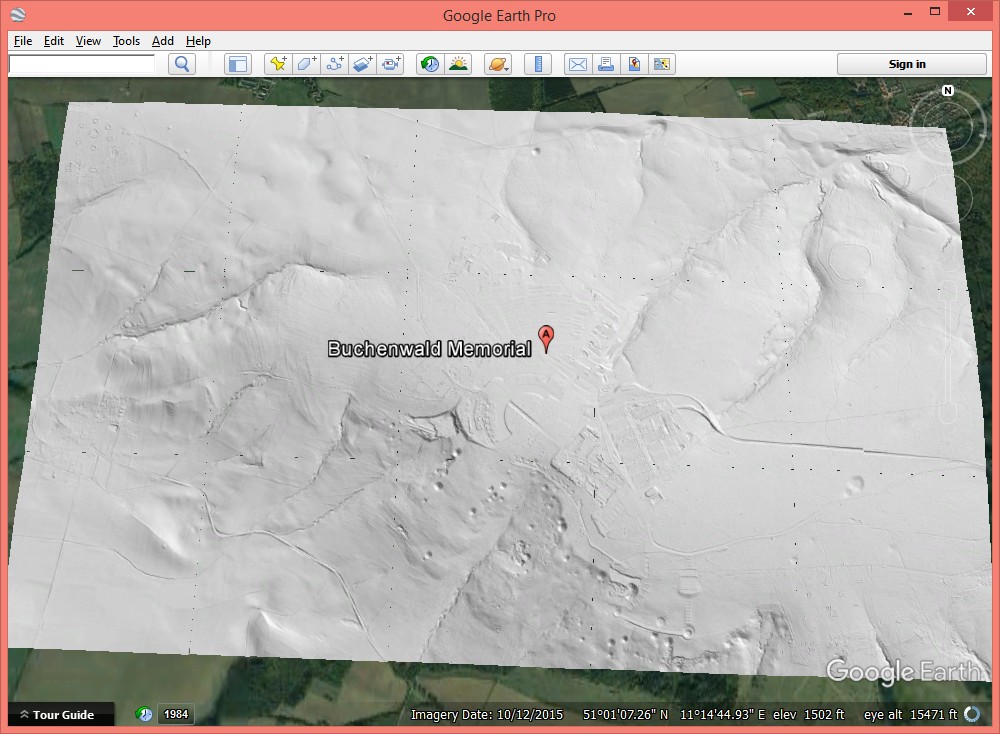 Problems in the ground classification of LiDAR points are often visible in a hillshaded DTM raster.